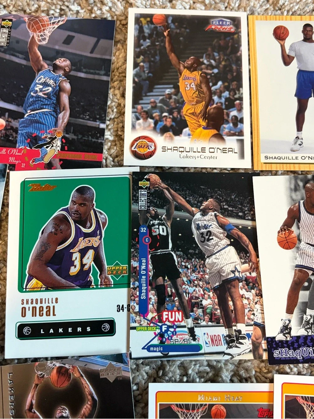 Shaquille O’Neal lot of 23 basketball card Orlando Magic LSU Tigers